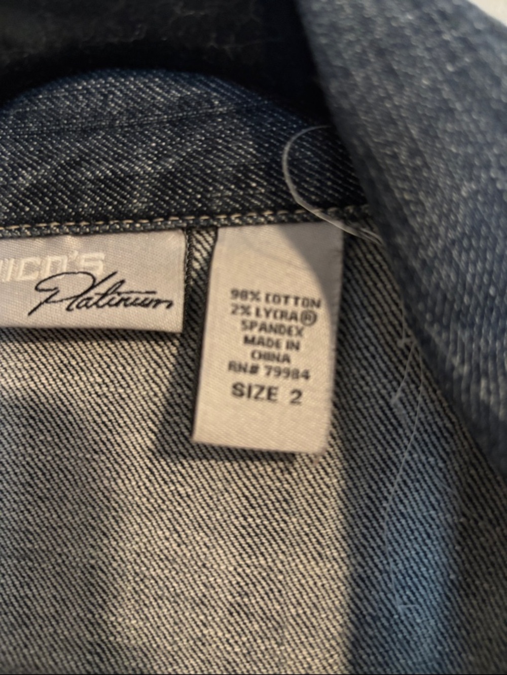 Chico Platinum Dark Blue Denim Jacket with Button Placket - Picture 7 of 8
